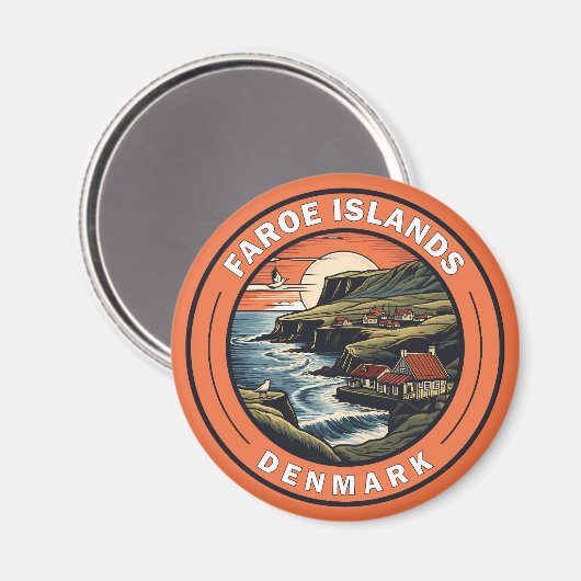 Färöer Dänemark Reisen Kunst Abzeichen Magnet (Vorderseite/Rückseite)