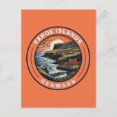 Färöer Dänemark Reisen Kunst Abzeichen Postkarte (Vorderseite)