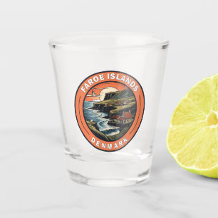 Färöer Dänemark Reisen Kunst Abzeichen Schnapsglas