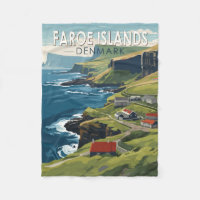 Färöer Dänemark Reisen Kunst Vintag