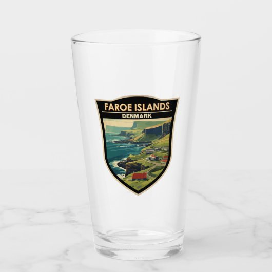 Färöer Dänemark Reisen Kunst Vintag Glas (Vorderseite)