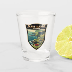 Färöer Dänemark Reisen Kunst Vintag Schnapsglas
