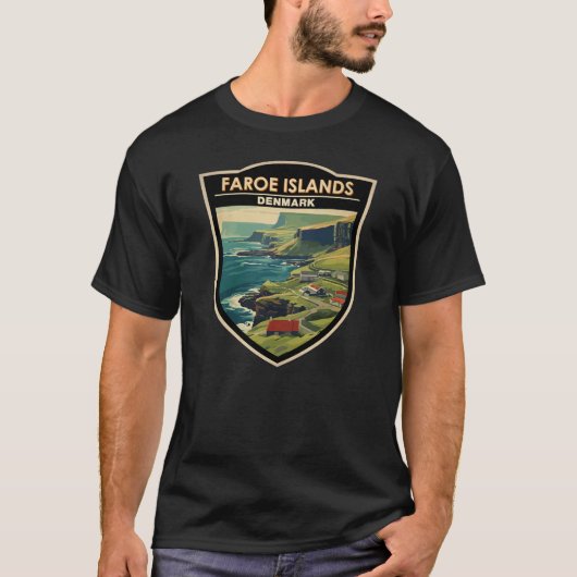 Färöer Dänemark Reisen Kunst Vintag T-Shirt (Vorderseite)