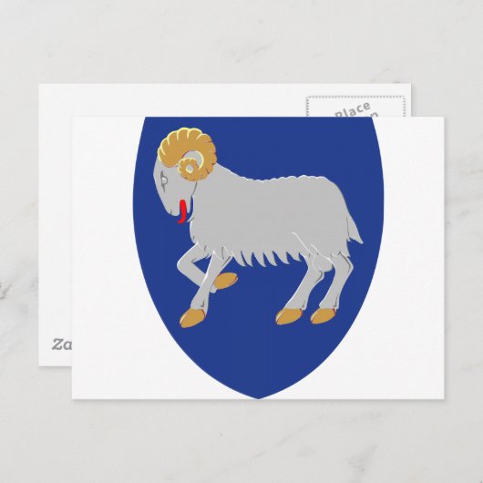 Färöer (Dänemark) Wappen-Coat Postkarte (Vorne/Hinten)