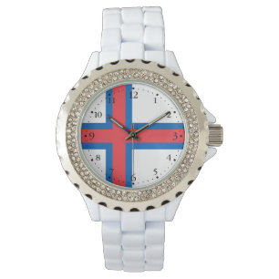 Färöer-Flagge Armbanduhr