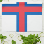 Färöer-Flagge Geschirrtuch (Gefaltet)