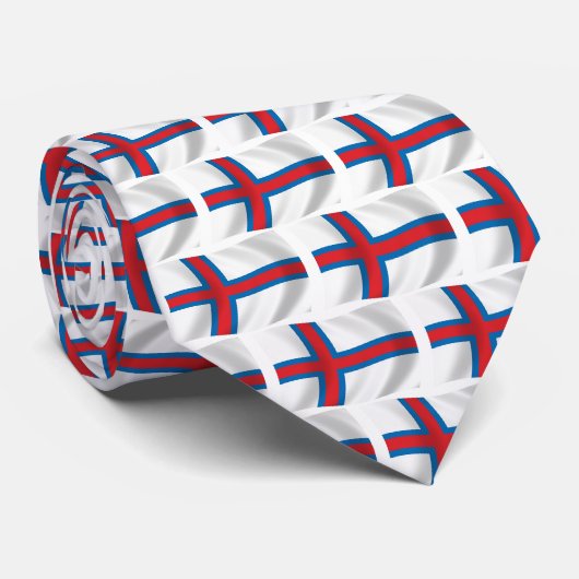 Färöer-Flagge Krawatte (Gerollt)