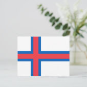 Färöer-Flagge Postkarte (Stehend Vorderseite)