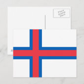 Färöer-Flagge Postkarte (Vorne/Hinten)