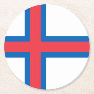Färöer-Flagge Runder Pappuntersetzer