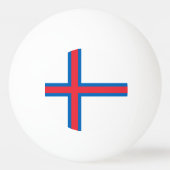 Färöer-Flagge Tischtennisball (Vorderseite)