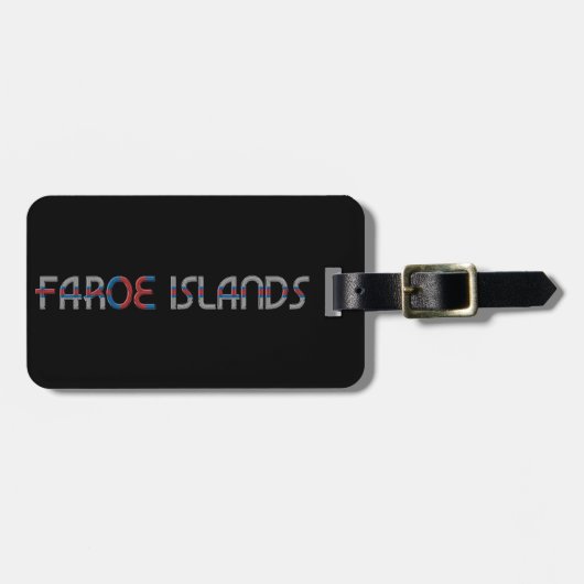 Färöer Flaggenfarben Typografie Gepäckanhänger (Vorderseite horizontal)