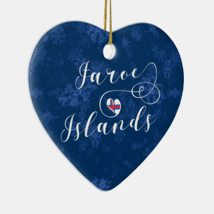 Färöer Herz, Weihnachtsbaum Keramik Ornament