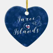 Färöer Herz, Weihnachtsbaum Keramik Ornament (Vorne)