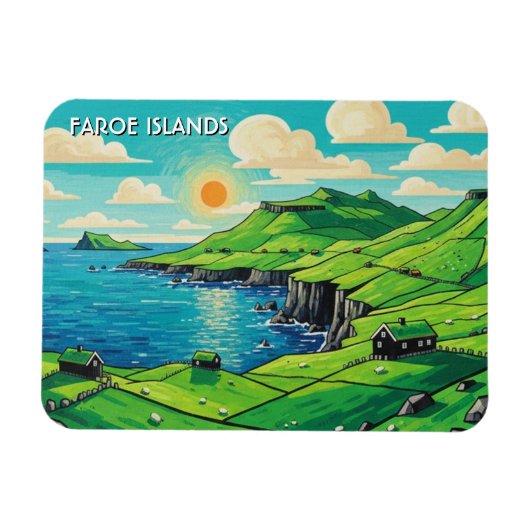 Färöer Inseln Dänemark Reise Magnet (Horizontal)