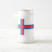 Färöer-Inseln-Flagge Bierglas (Vorderseite Links)