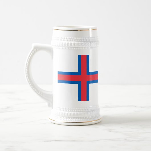Färöer-Inseln-Flagge Bierglas (Links)