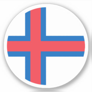Färöer-Inseln-Flagge-Rund-Aufkleber Aufkleber