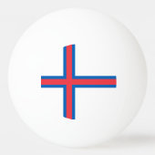 Färöer-Inseln-Flagge Tischtennisball (Rückseite)