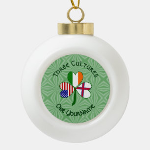Färöer-Inseln Irland USA Shamrock Personalisiert Keramik Kugel-Ornament