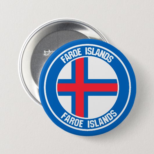 Färöer-Inseln-RundEmblem Button (Vorne & Hinten)