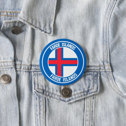 Färöer-Inseln-RundEmblem Button (Beispiel)