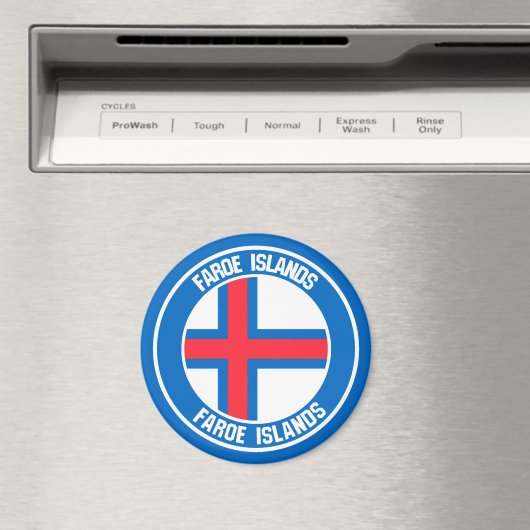 Färöer-Inseln-RundEmblem Magnet (In Situ (Geschirrspüler))