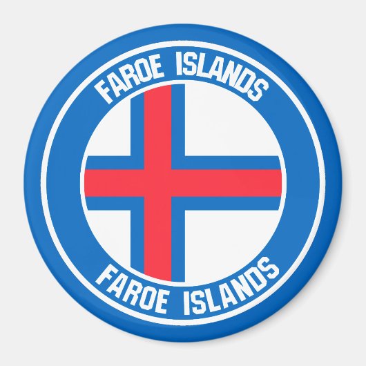 Färöer-Inseln-RundEmblem Magnet (Vorne)