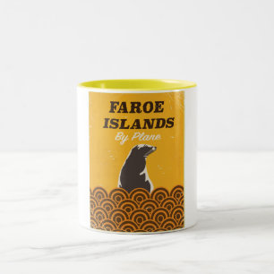 Färöer-Inseln Vintage-Reiseposter Zweifarbige Tasse