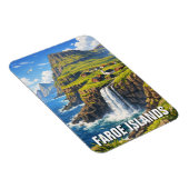Färöer-Inseln Wasserfall Postkarte Magnet (Rechte Seite)