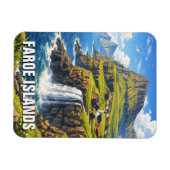 Färöer-Inseln Wasserfall Postkarte Magnet (Horizontal)