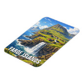 Färöer-Inseln Wasserfall Postkarte Magnet (Linke Seite)