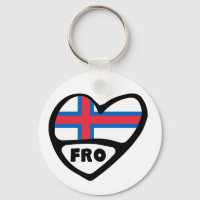 Färöer Ländercode Flag Herz Keyring, FRO