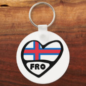 Färöer Ländercode Flag Herz Keyring, FRO Schlüsselanhänger (Vorderseite)