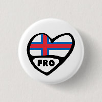 Färöer Ländercode Flaggen Herz Button Abzeichen
