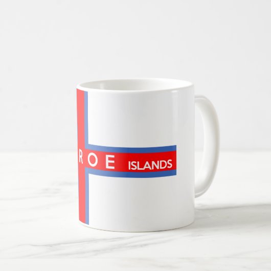 Färöer-Landesflaggetextname Kaffeetasse (VorderseiteRechts)