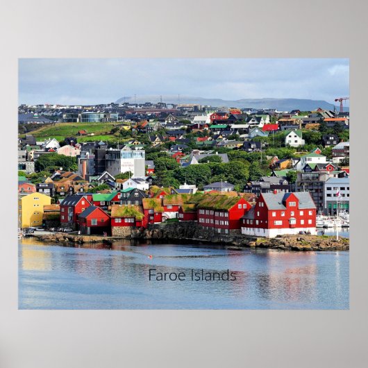 Färöer, Panoramasicht auf Torshavn Poster (Vorne)