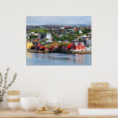 Färöer, Panoramasicht auf Torshavn Poster (Küche)