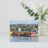 Färöer, Panoramasicht auf Torshavn Postkarte (Stehend Vorderseite)