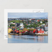 Färöer, Panoramasicht auf Torshavn Postkarte (Vorne/Hinten)