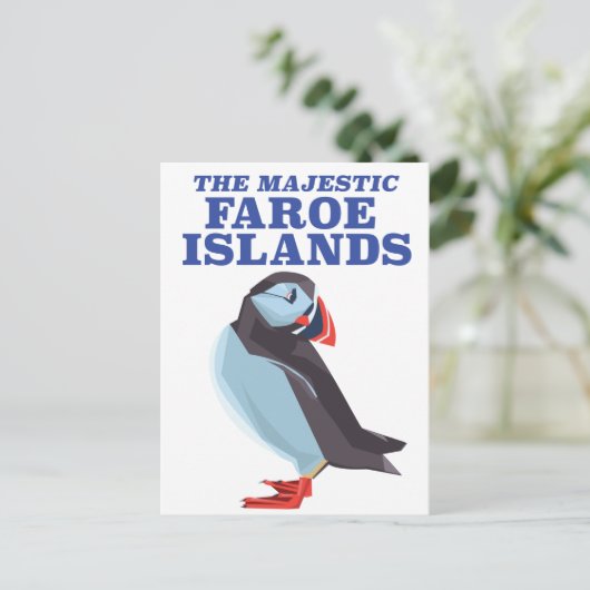 Färöer Puffvogel Postkarte (Stehend Vorderseite)