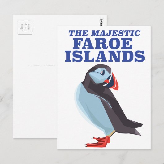 Färöer Puffvogel Postkarte (Vorne/Hinten)