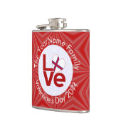 Färöer Rote LIEBE Flag Personalisiert Flachmann (Links)