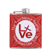 Färöer Rote LIEBE Flag Personalisiert Flachmann (Vorderseite)