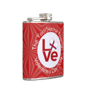 Färöer Rote LIEBE Flag Personalisiert Flachmann (Rechts)