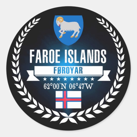 Färöer Runder Aufkleber (Vorderseite)