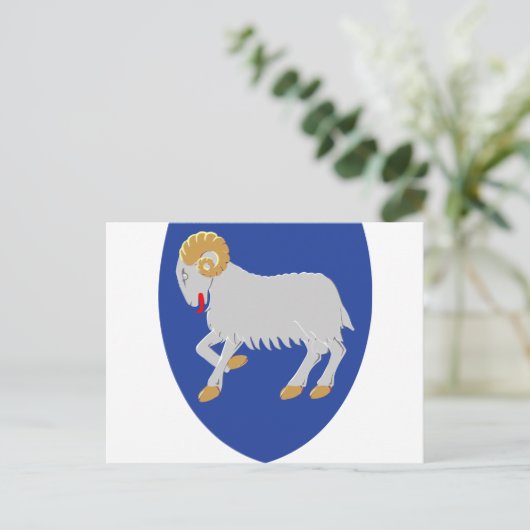 Färöer Wappen FO Postkarte (Stehend Vorderseite)