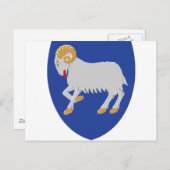 Färöer Wappen FO Postkarte (Vorne/Hinten)