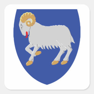 Färöer-Wappen Quadratischer Aufkleber