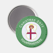 Faroese Angel Weihnachtsflagge Personalisiert Magnet (Vorderseite/Rückseite)